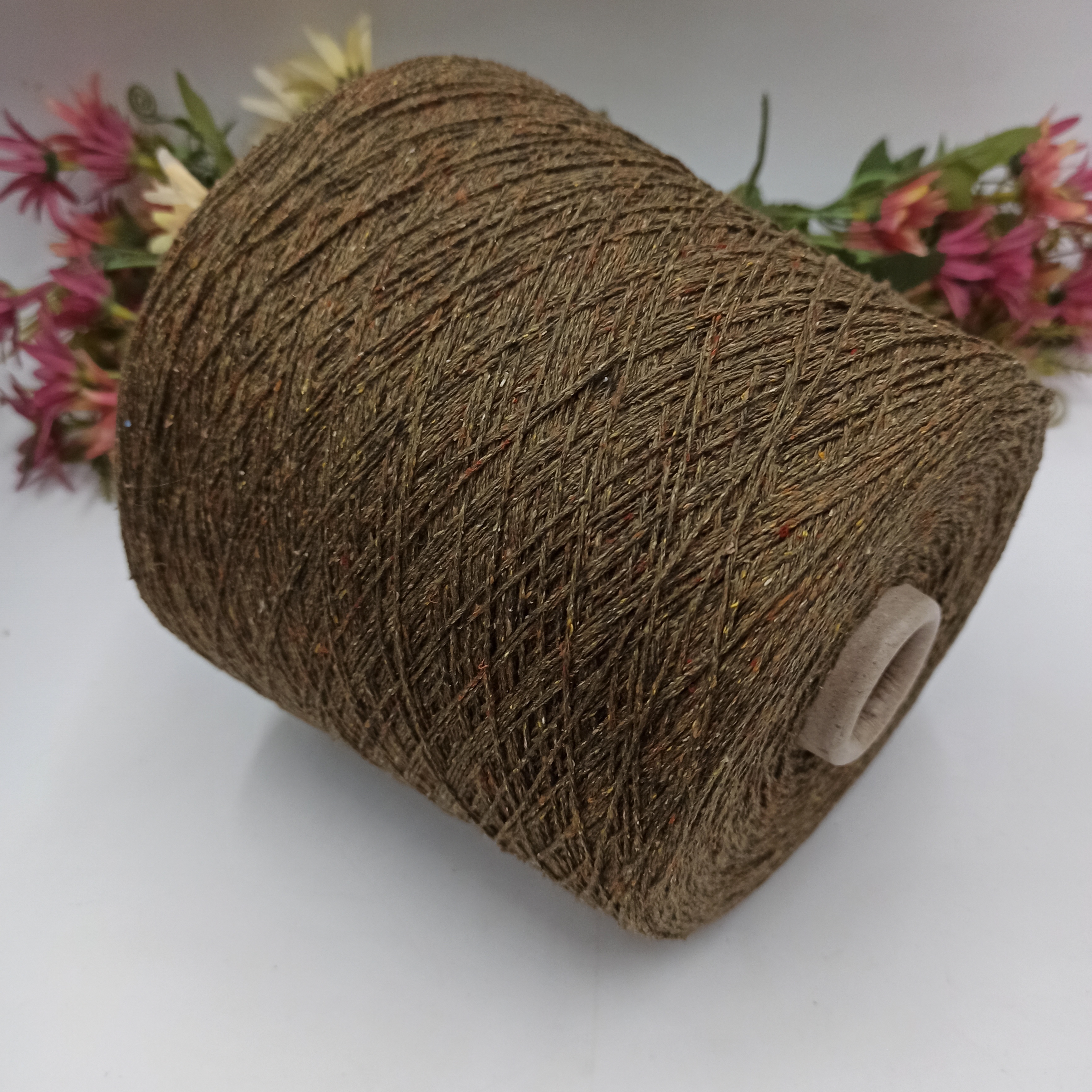 Буретный шелк Indian Bourette Tweed 533м/100гр Каперсовый 03