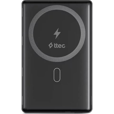 Внешний аккумулятор TTEC ReCharger M 5000mAh MagSafe Compatible USB-C PD 20W Wireless Powerbank, серый