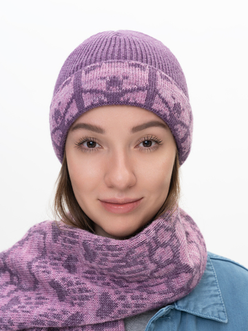 Утеплённая шапка «7 Русских Медведей» с флисовой подкладкой, сиреневого цвета