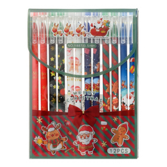 
          Ручка гелевая, пиши-стирай, Basir, синие чернила, серия "Новогодние", разноцветный корпус