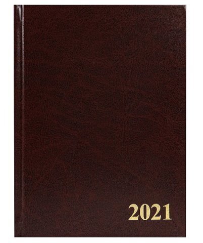 Ежедневник датированный А5 ProfPRESS ГЛОСС темно-коричневый, 2021г., 168л., кожзам , черный