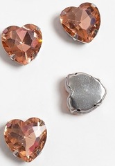Стразы пришивные стекло в оправе "Сердечко", р. 16 мм, розовый персик