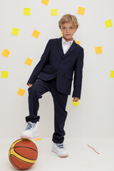 пиджак  для мальчика  ТК 37021/темно-синий