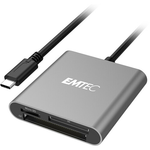 Картридер EMTEC 3-в-1 USB-C Card Reader SDXC / CompactFlash / microSDXC