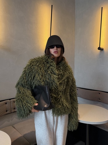 Эко-шуба LAMB mini | Зеленый