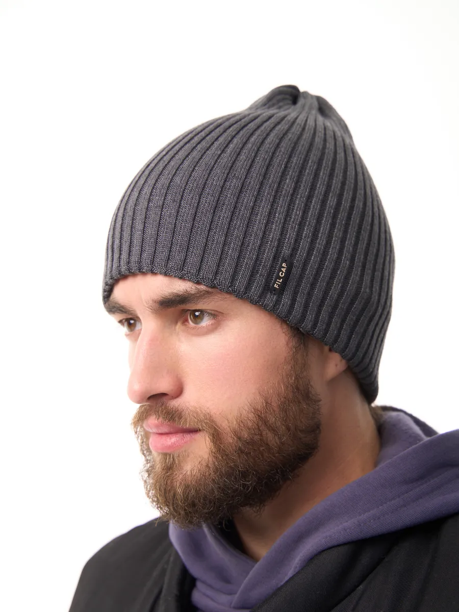 Шапка осенняя бини вязаная зима