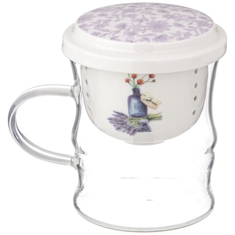 Кружка стеклянная с фарфоровым ситом Lefard, 420 мл - купить 1