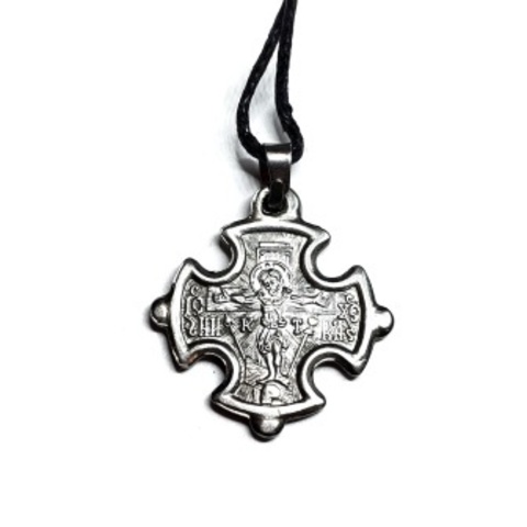 Нательный крест с иконой святой Светланы (Фотинии) с серебрением