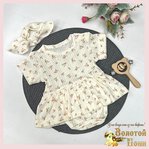 Боди-платье + повязка (62-80) 260622-U-9064