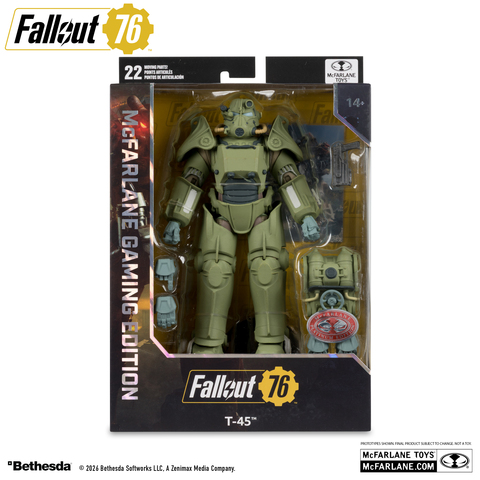 Фигурка Военная броня T-45 из Fallout 76 McFarlane Gaming Edition Red Platinum Edition