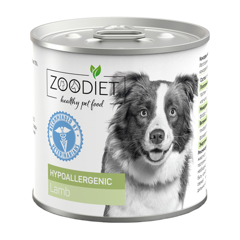 Zoodiet Hypoallergenic Lamb консервы для собак склонных к аллергии Ягненок 240г