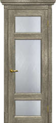 Дверь Тоскана-3 / Цвет Гриджио / Сатинат, контурный полимер б-цв. рис. Ромб / Двери МАРИАМ
