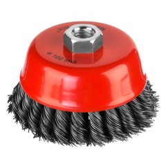 MIRAX 100 мм, жгутированная стальная проволока 0.5 мм, чашечная щетка-крацовка для УШМ (35104-100-2)