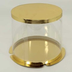 Короб серебро с прозрачной крышкой D250/H280