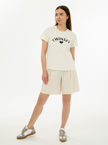 TWINSET Футболка, декорированная пайетками