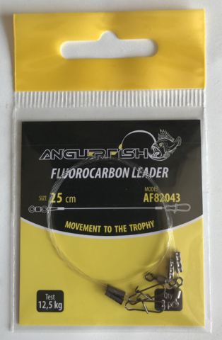 Anglerfish Fluorocarbon Leader(Hard) 0.43mm 25cm, 2 шт тест 12,5 кг