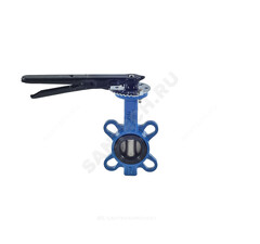 Затвор дисковый поворотный чугун Ду 200 Ру16 межфл с рукояткой диск нерж манжета EPDM EURO Benarmo