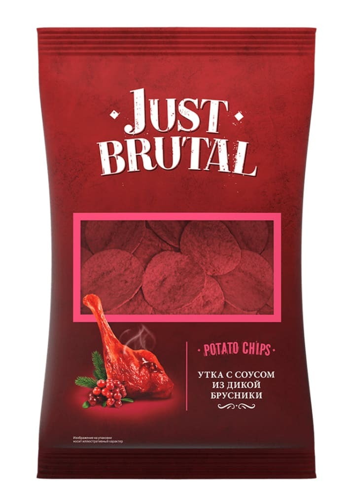 Чипсы "Just Brutal" Утка с соусом из дикой брусники 85г. Онега - купить ...