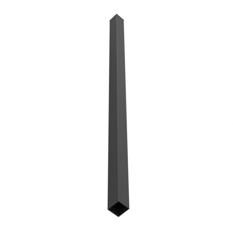 Столб 2,0 м 50х50 мм черный для забора  квадратный