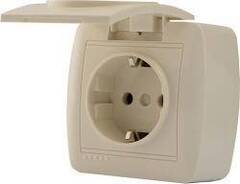 DEMET 711 0300 123 Розетка с/з с крышкой крем