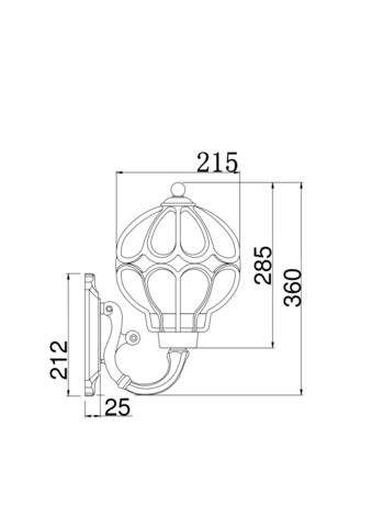 Настенный светильник (бра) Outdoor O024WL-01G