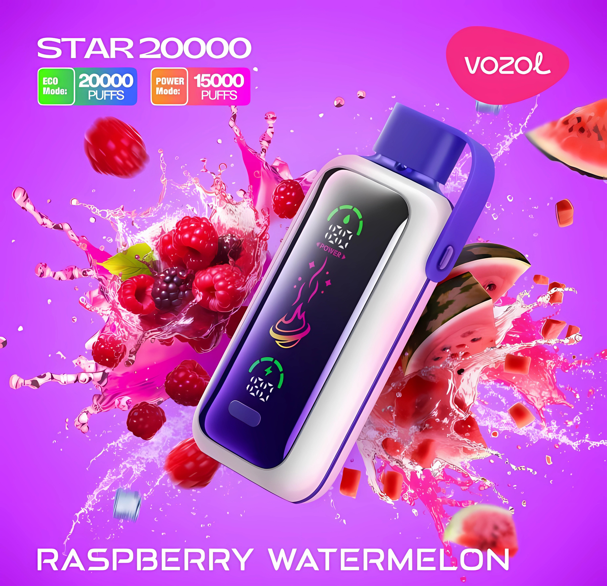 Vozol STAR 20000 - Raspberry Watermelon (5% nic) - buy hookah tobacco at a  good price in Poland