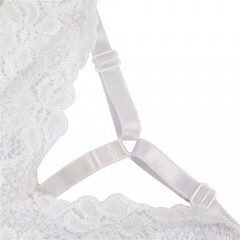 Трусики-танга женские с цветочным принтом, белые, 3XL-4XL