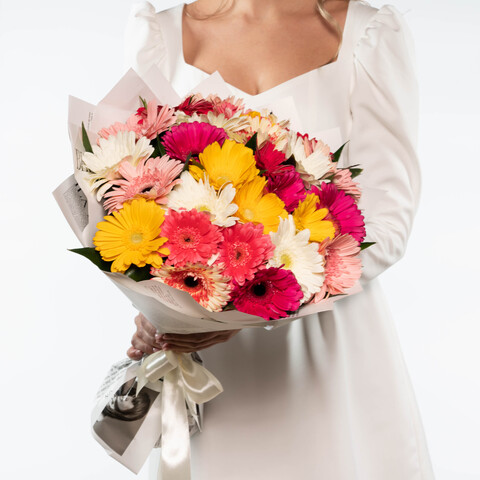 Букет 25 гербер микс