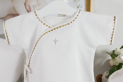 Павел (3 пр., Крестильный набор для МАЛЬЧИКА) (Белый/серебро, 0-3 мес)