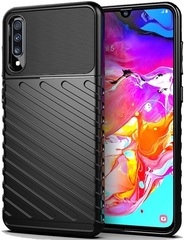 Чехол для Samsung Galaxy A70 (Galaxy A70S) цвет Black (черный), серия Onyx от Caseport