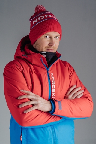 Утеплённая прогулочная лыжная куртка Nordski Montana RUS Red-Blue мужская