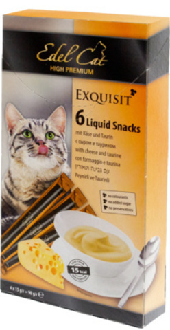 Edel Cat лакомство для кошек крем-суп (сыр и таурин) поддерживает зрение и функцию сердца 90г