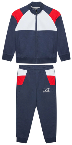 Детский теннисный костюм EA7 Boys Jersey Tracksuit - mood indigo