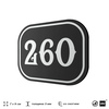 Номерок на дверь квартиры 260, для кабинета, офиса, шильдик 9 х 7 см, черный, Айдентика Технолоджи