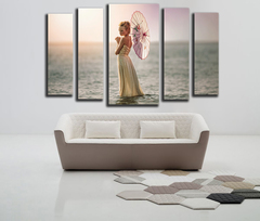 Модульная картина "Девочка у моря"