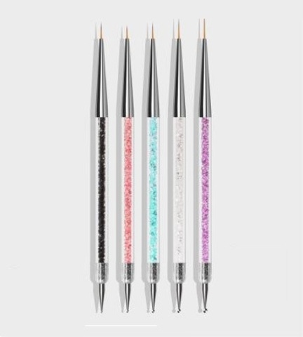 Кисть для дизайна + дотс с кристаллами