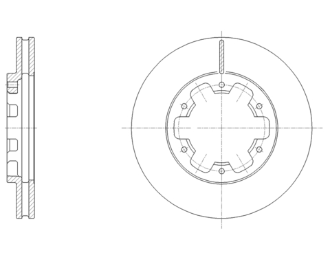 Диск тормозной вентилируемый G-brake  GR-20604