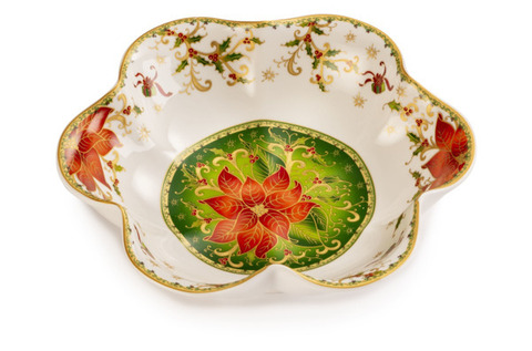 Салатник 24см Lamart Palais Royal Рождественская звезда с волнистым бортом