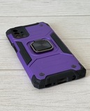 Противоударный чехол Strong Armour Case с кольцом для Samsung Galaxy M31s (Фиолетовый)