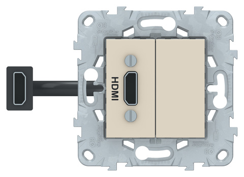 Розетка HDMI. Цвет Бежевый. Schneider Electric Unica New. NU543044