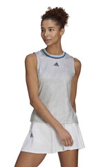 Топ теннисный Adidas Primeblue Printed Match Tank Top W - white/crew navy