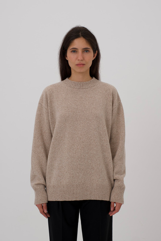 Джемпер Анна из кардной шерсти ягнёнка 100% с воротом под горло