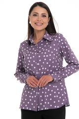 Рубашка Деловой стиль (горошек, сирень) Diolche