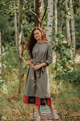 Клюква. Платье женское комбинированное с вышивкой PL-422550