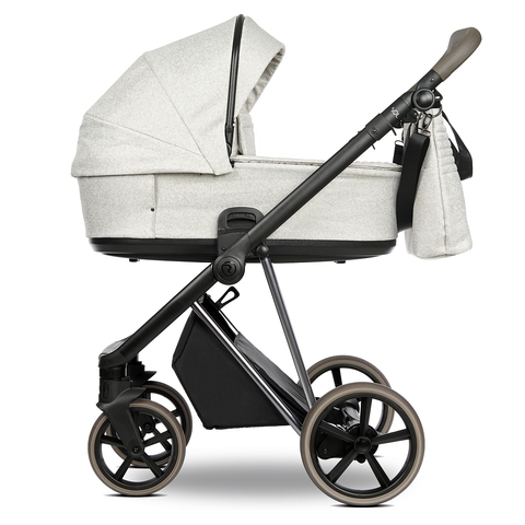 ROAN Коляска 2 в1 Sol Luxury короб + прогулка Pixel/Light/Nickel/руч.Cappuccino/к.Cappuccin(2 места)