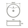 Aqueduto ESPIRAL ESP0610 Раковина накладная круглая с отверстием под смеситель D460, белый глянцевый