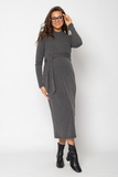 Платье для беременных и кормящих 16272 графит меланж