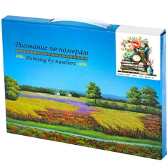 
          Картина по номерам Alingar, 40х50 см, 24 цвета, с акриловыми красками, холст на подрамнике, "Цветы и книги"
