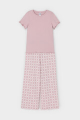 пижама  для девочки  К 1636/розовый лед,морская клетка