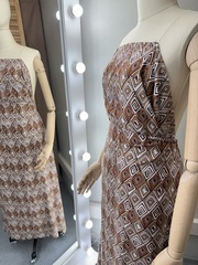 Вискоза штапель Коричневый ромб